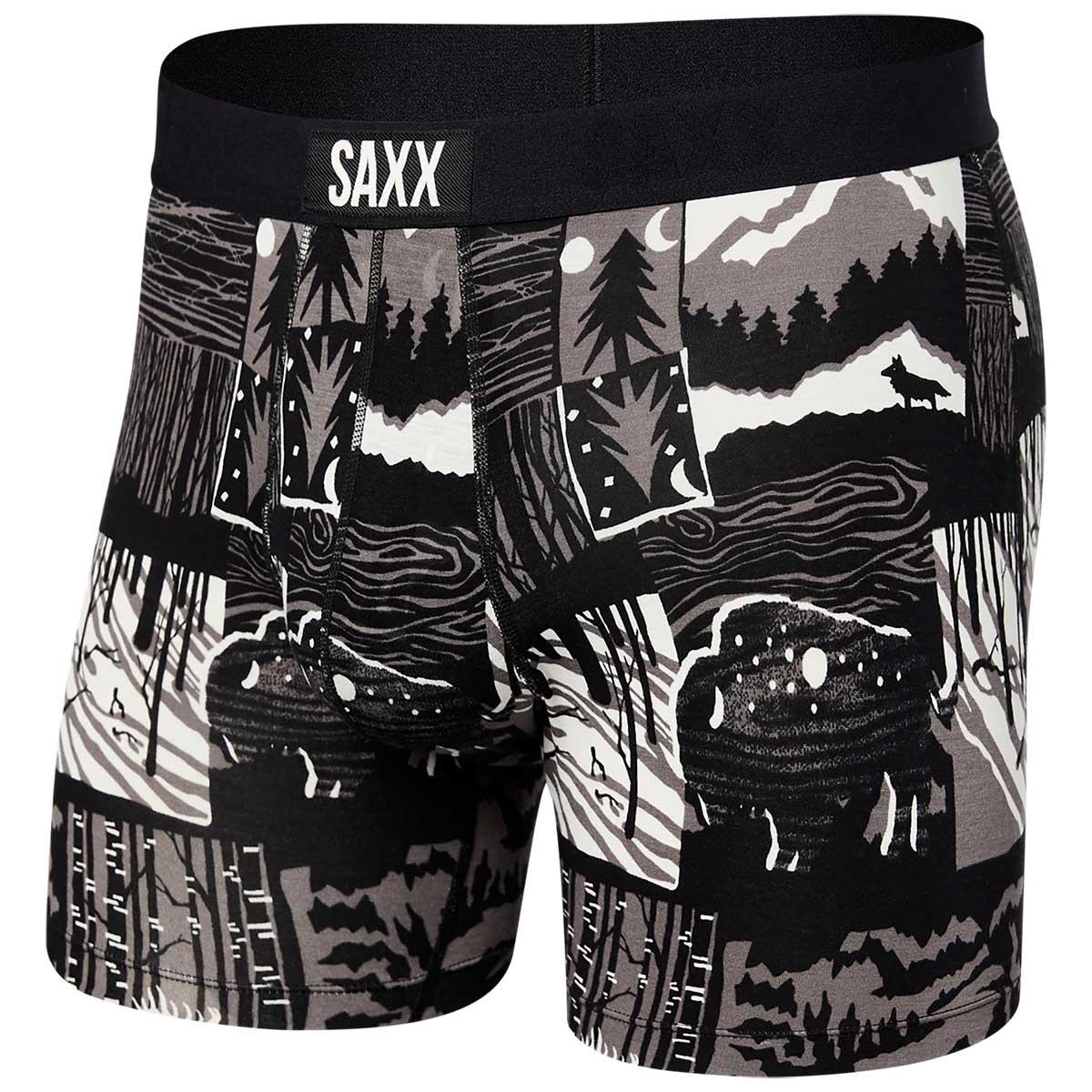 Saxx Vibe Boxer Brief Men's in Winter Shadows Black